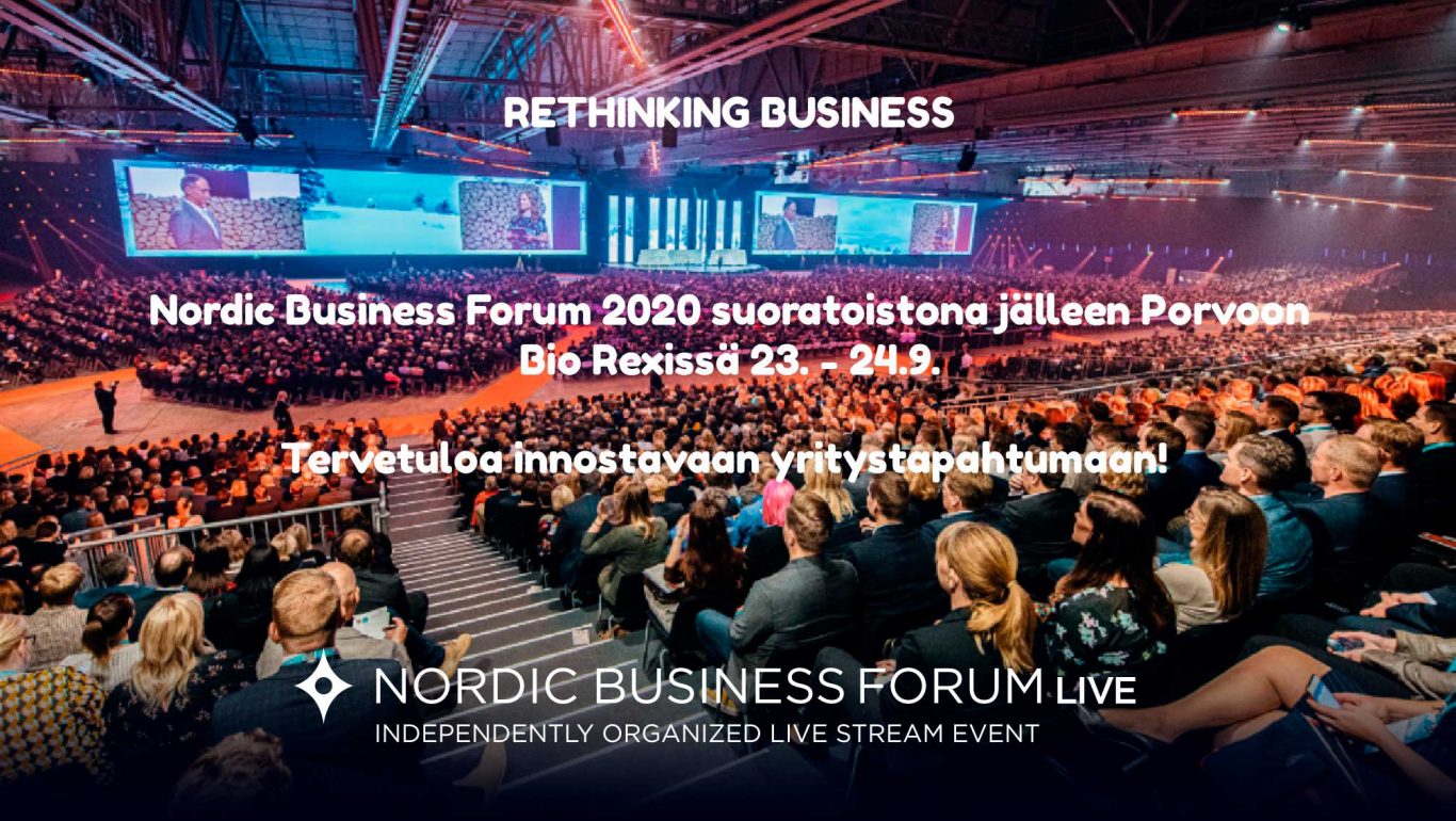 CANCELLED: Nordic Business Forum 2020 as a live stream at Bio Rex Porvoo on 23 – 24  September